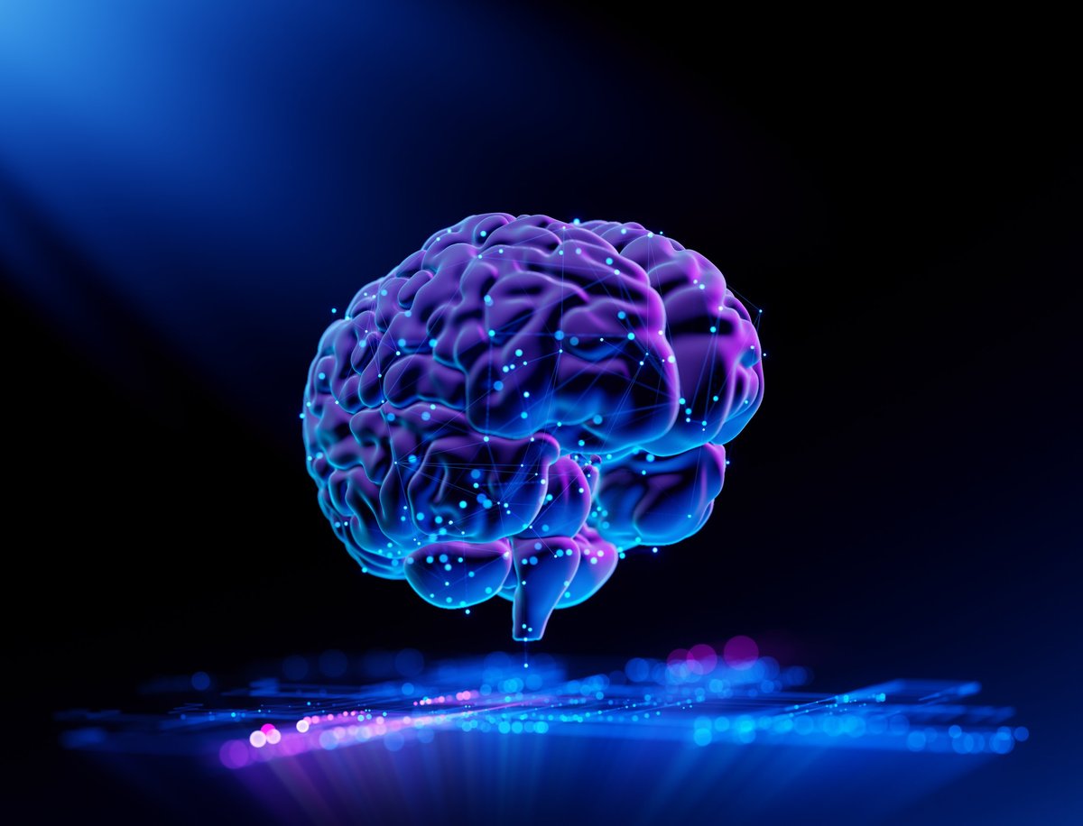A futuristic rendering of the human brain symbolizing science and the mind